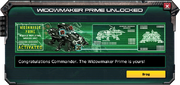 Widowmaker Prime Unlock Message