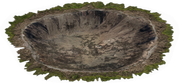 Crater Created by The Flood Turret