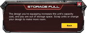 Insuficiant Space In Storage Equip Component
